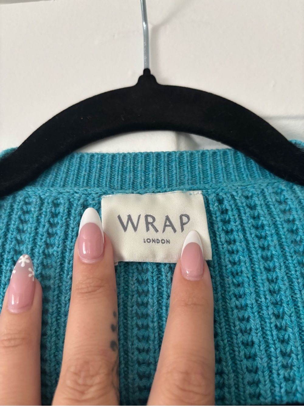 Wrap London 100% Organic Cotton Turquoise Cardigan - Size 16 - Like New - Picture 9 of 10